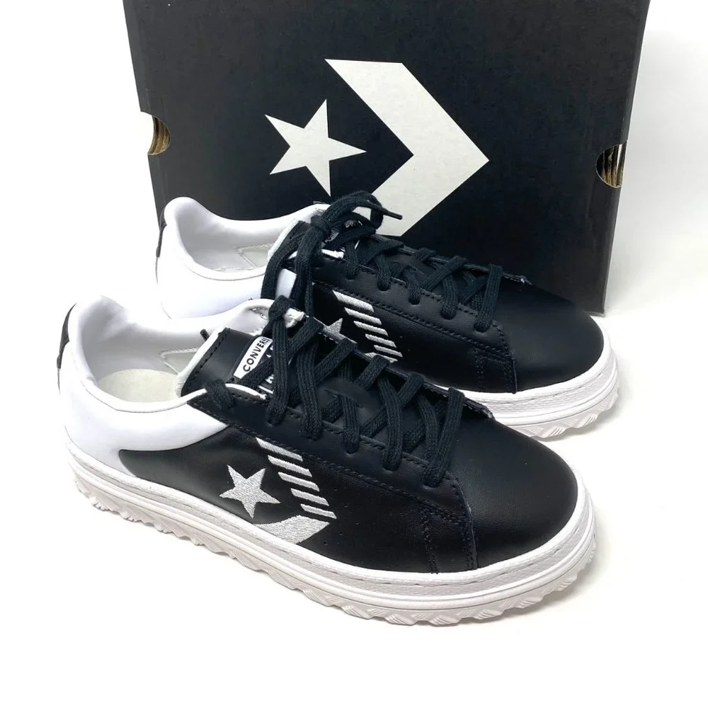 💖MEGA SALE💖Converse Women Rivals PRO LEATHER X2 OX Black White Low 168760C - Picture 8 of 11